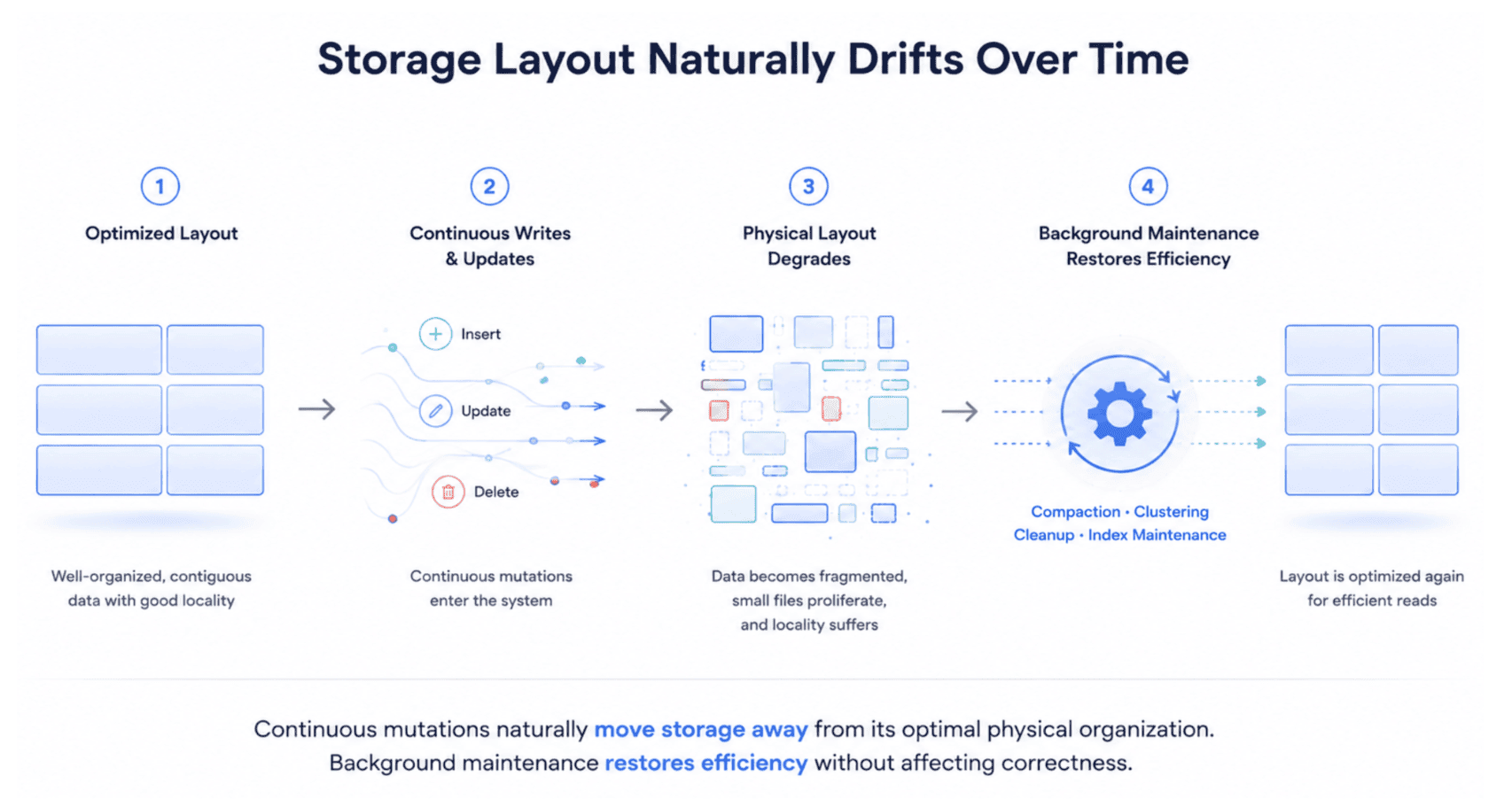 Background maintenance across storage engines
